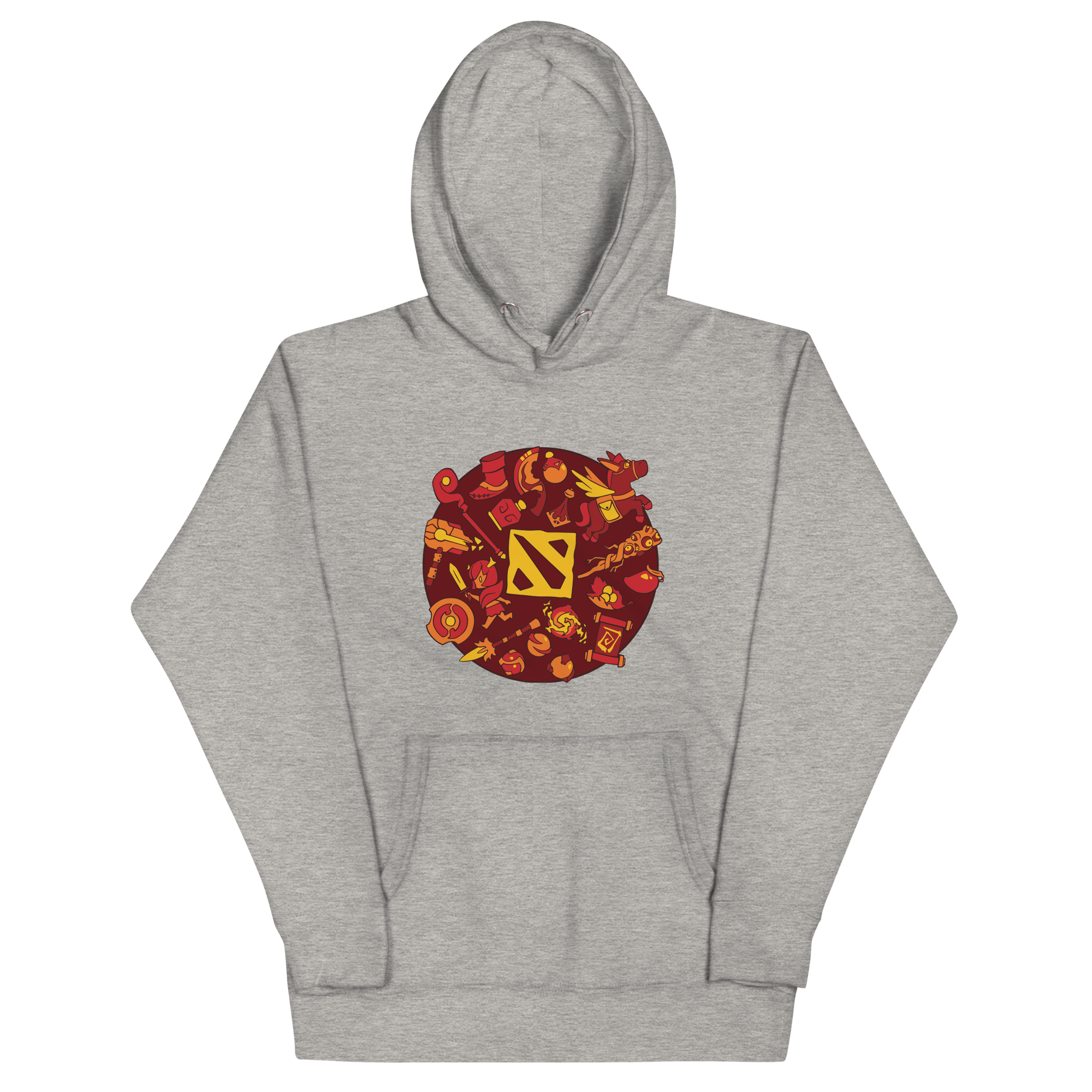 Red Circle Hoodie - Heather Grey