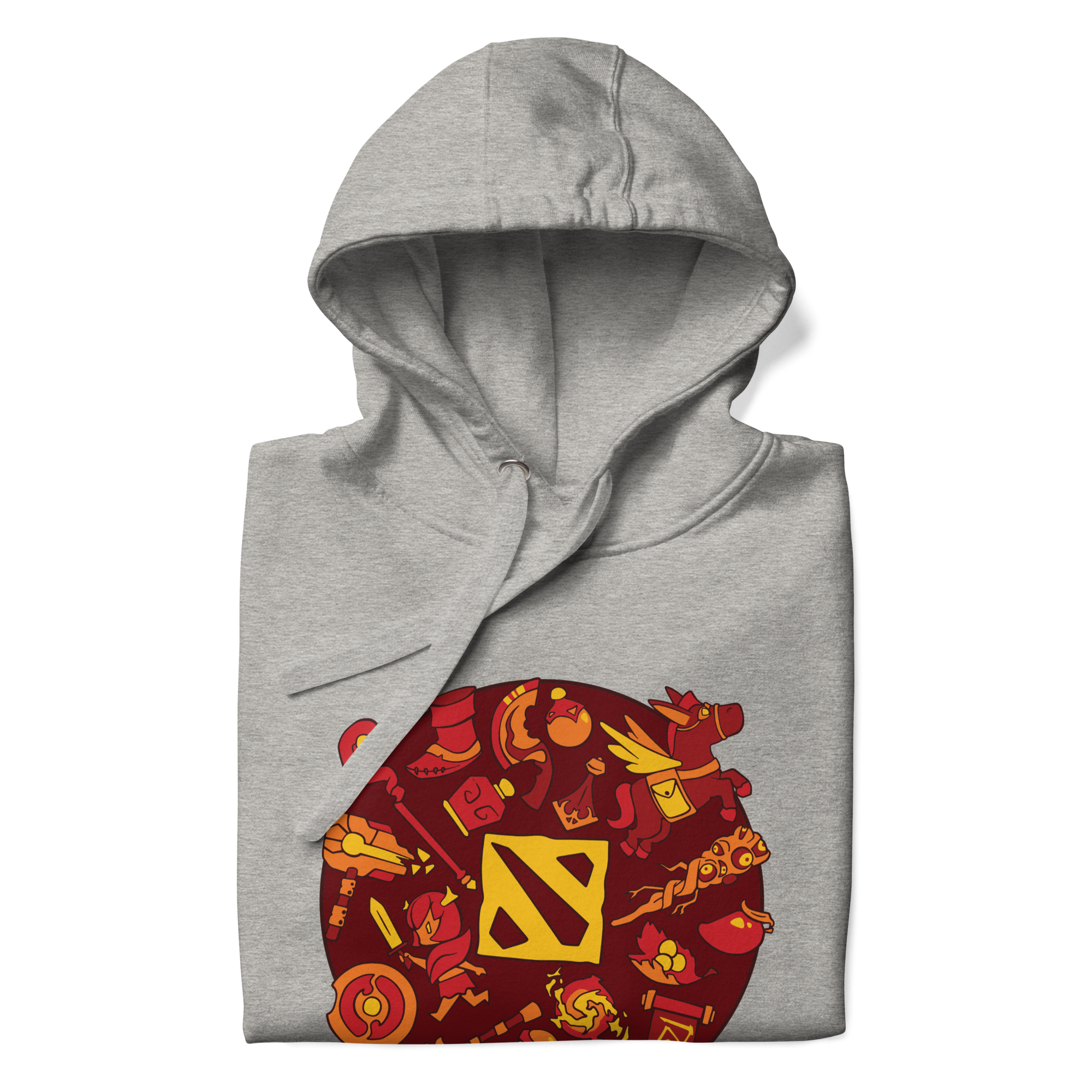 Red Circle Hoodie - Heather Grey